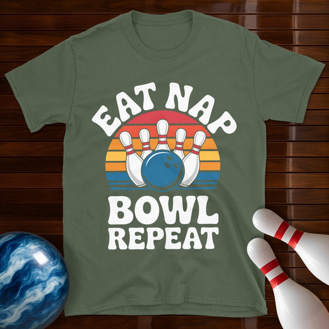 Eat Nap Bowl Repeat Bowling Shirt