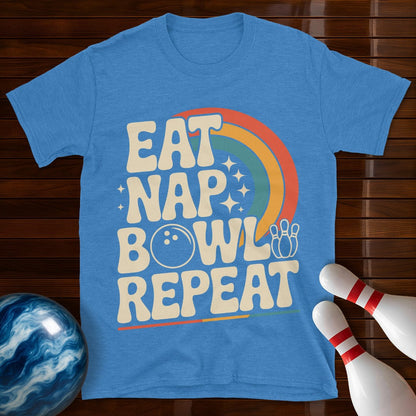 Eat Nap Bowl Repeat Bowling T-Shirt