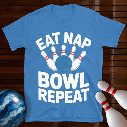 Eat Nap Bowl Repeat Bowling Tee
