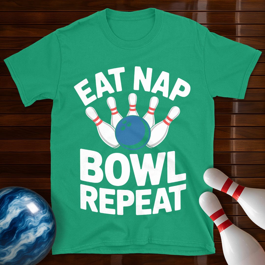 Eat Nap Bowl Repeat Bowling Tee