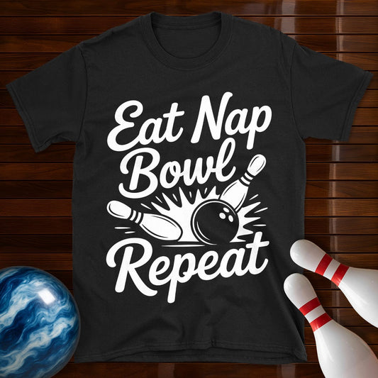 Eat Nap Bowl Repeat Tee