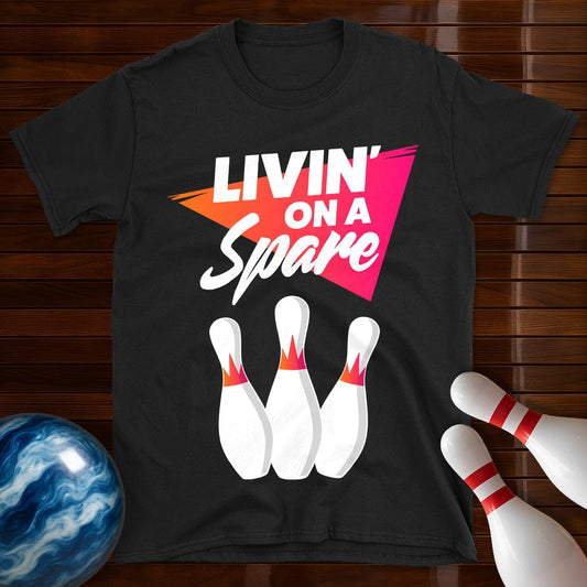 Livin' On A Spare Retro Bowling T-Shirt