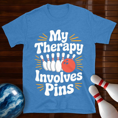My Therapy Involves Pins Bowling T-Shirt