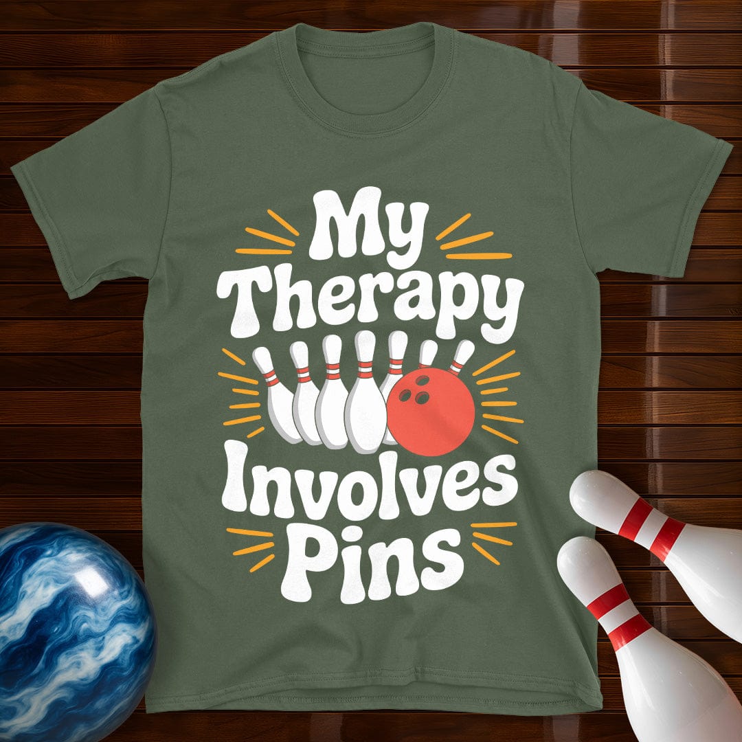 My Therapy Involves Pins Bowling T-Shirt