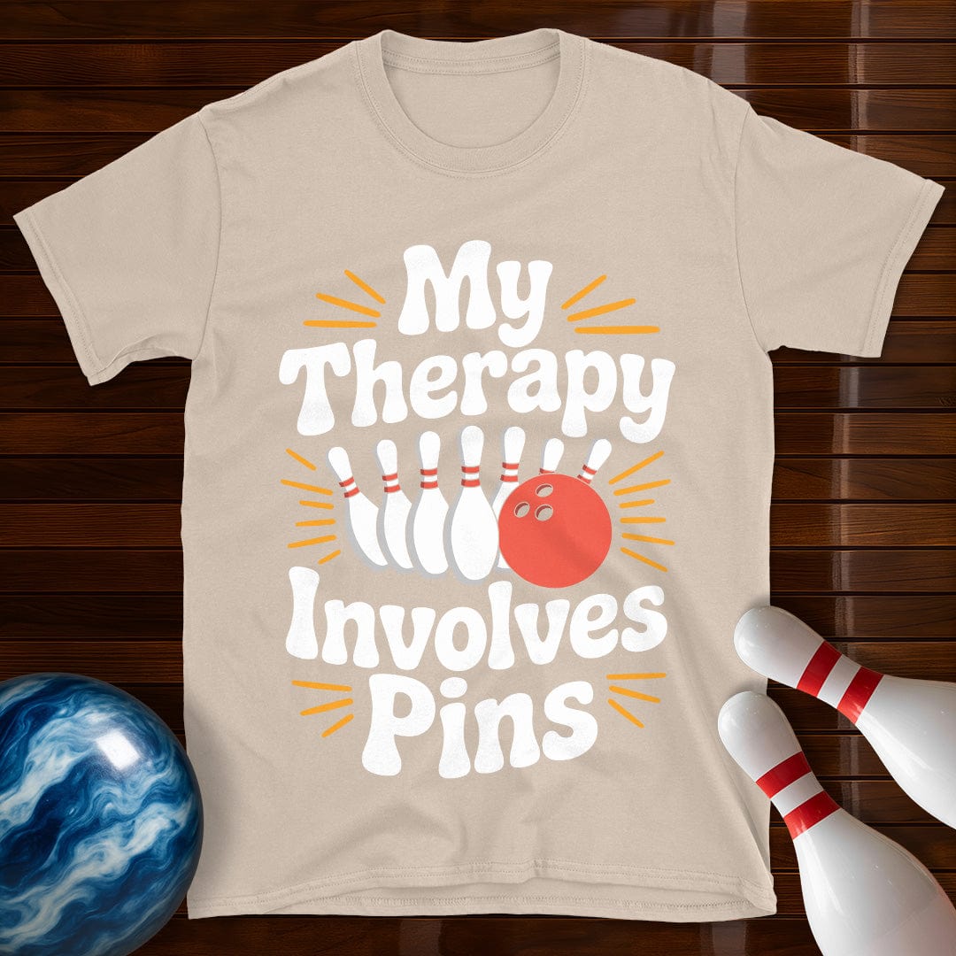 My Therapy Involves Pins Bowling T-Shirt