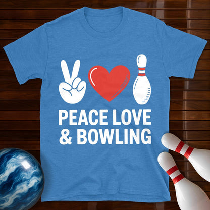 Peace Love Bowling Retro T-Shirt