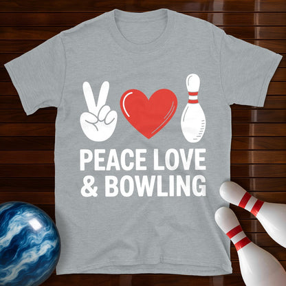 Peace Love Bowling Retro T-Shirt