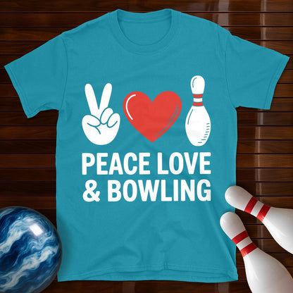 Peace Love Bowling Retro T-Shirt