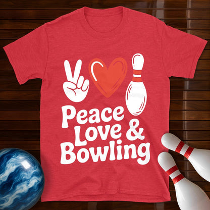 Peace Love Bowling Vintage T-Shirt