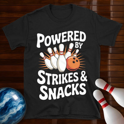 Powered By Strikes And Snacks T-Shirt
