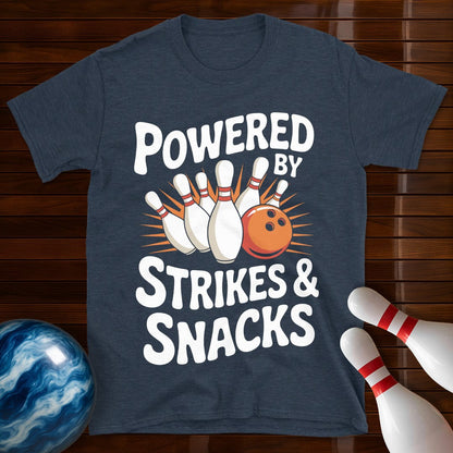 Powered By Strikes And Snacks T-Shirt