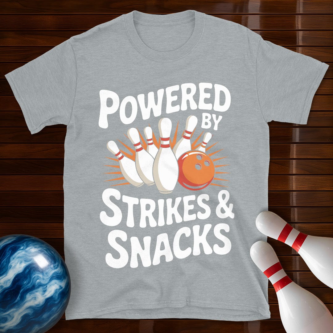 Powered By Strikes And Snacks T-Shirt