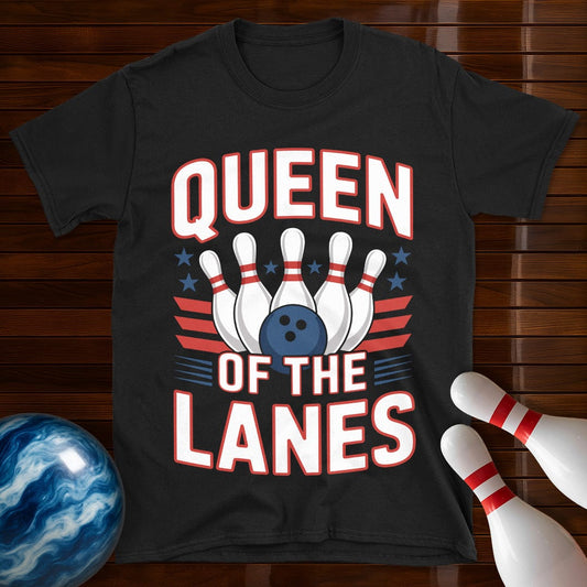 Queen Of The Lanes Bowling Tee