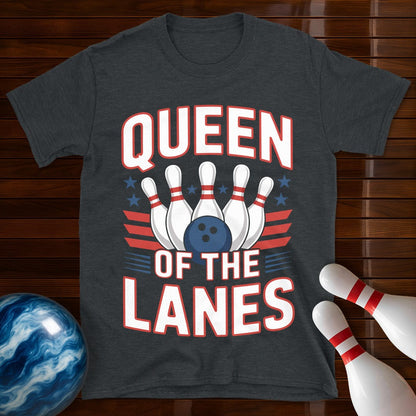 Queen Of The Lanes Bowling Tee