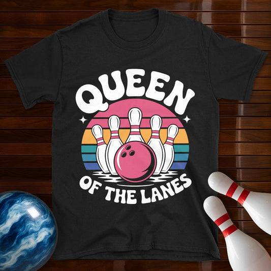 Queen Of The Lanes Retro Bowling T-Shirt