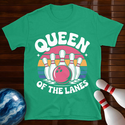 Queen Of The Lanes Retro Bowling T-Shirt