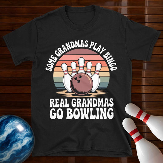 Real Grandmas Go Bowling Funny Tee