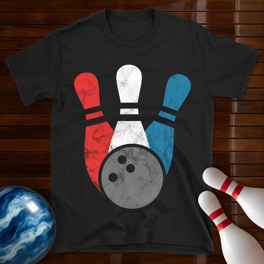 Retro Bowling Ball And Pins T-Shirt