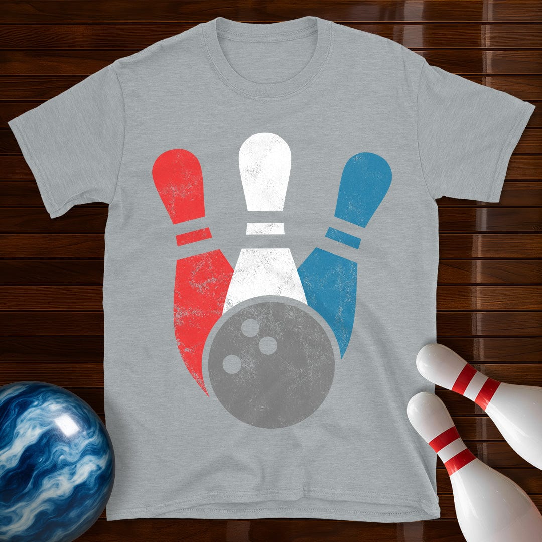 Retro Bowling Ball And Pins T-Shirt