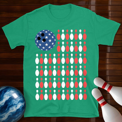 USA Flag Bowling T-Shirt