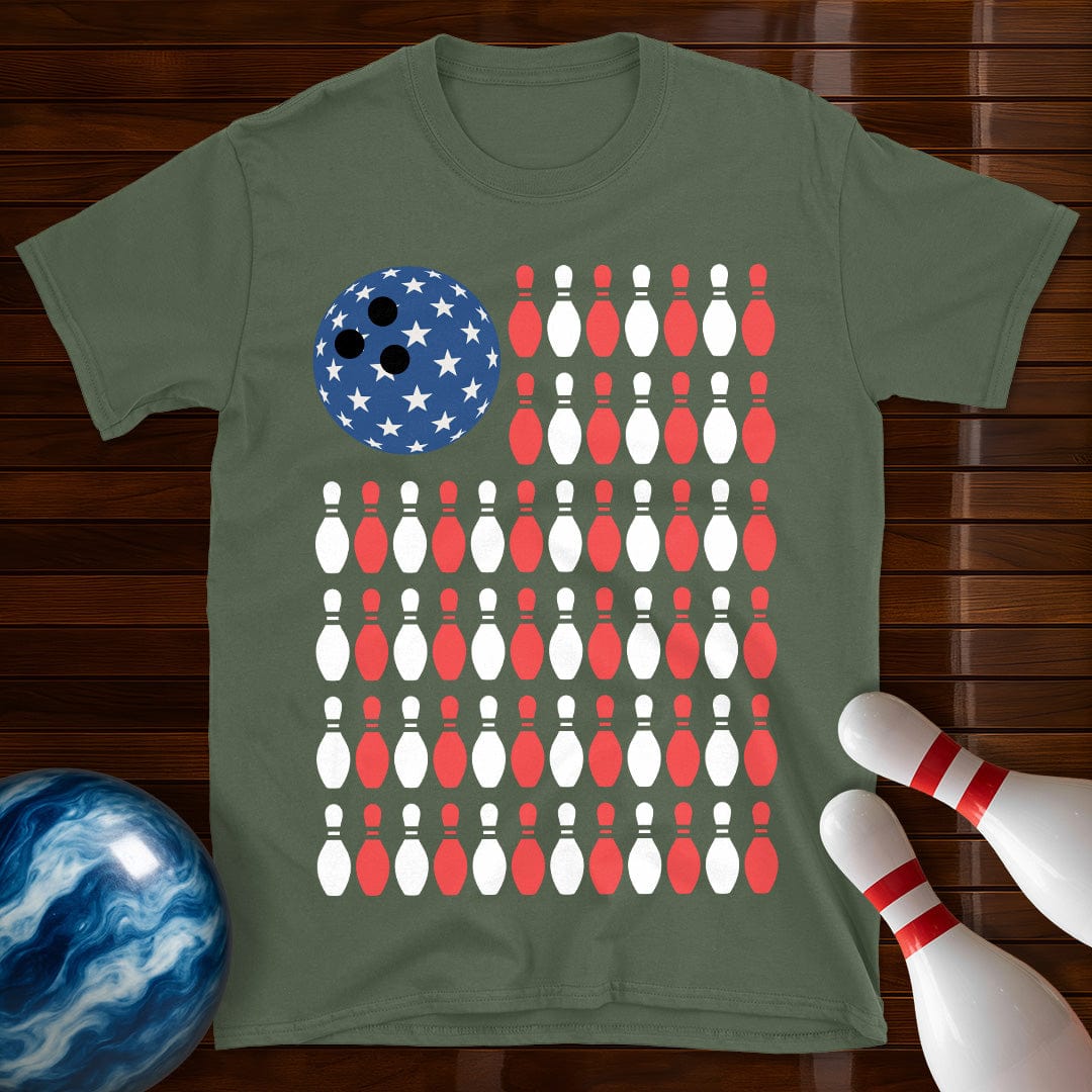 USA Flag Bowling T-Shirt