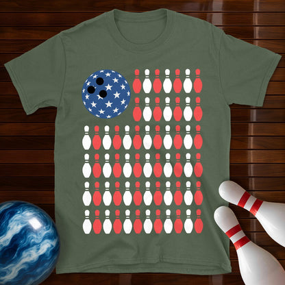 USA Flag Bowling T-Shirt