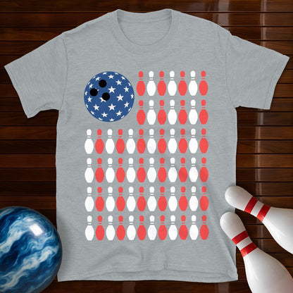 USA Flag Bowling T-Shirt