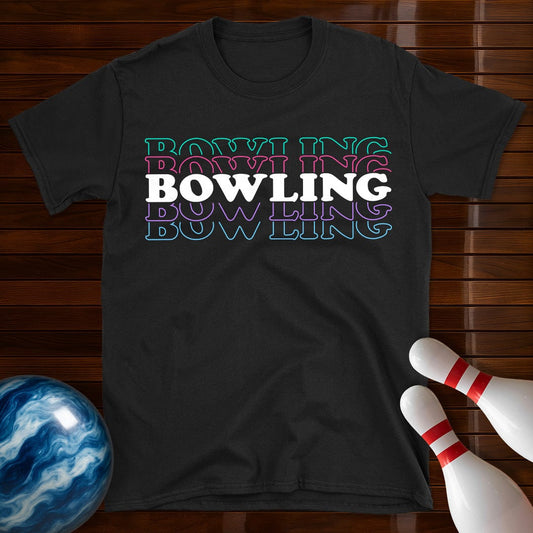 Women's Bowling Retro Text T-Shirt