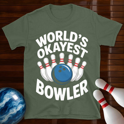 World's Okayest Bowler Funny Tee