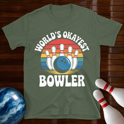 World's Okayest Bowler Retro Shirt