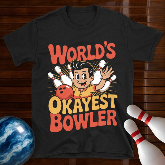 World's Okayest Bowler Retro T-Shirt